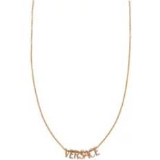 Nickel Free - Unisex Necklaces Versace Collier Logo - Or Clair