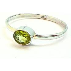 Bali Peridot Oval Liggande Sten I Silverring -
