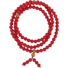 Red Bracelets Neoglint Natural Cinnabar Buddha Beads Prayer Bracelet - Red