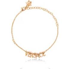 Versace Dam Armband Versace Mässingsarmband Med Logotyp Unisex - Yellow