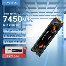 Movespeed 7450MBs NVMe M.2 SSD 2280 4TB 2TB 1TB