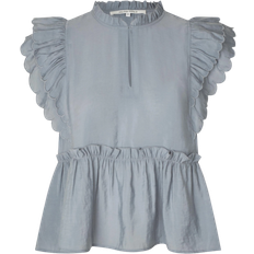 Bluser Second Female Terra Frill Top Bluse - Grå