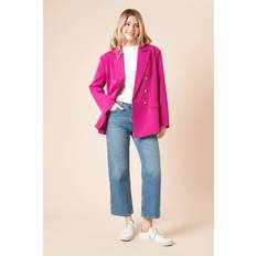 Pink - Women Blazers Dorothy Perkins Oversized Double Breasted Blazer - Fuchsia