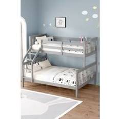 White Bunk Beds SlumberWorx Noah White Wooden Triple Sleeper Single Double Grey Bunk Bed