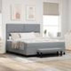 180 cm Rammesenge vidaXL Lys Grå Box Spring Seng 180x200 cm Rammeseng