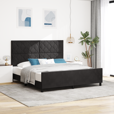 180 cm Senge vidaXL Sengestel Sort 180x200 cm Velour Rammeseng