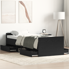 Senge & Madrasser vidaXL Seng uden Madras Sort Eg 75x190 cm Sengeramme