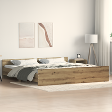 Senge & Madrasser vidaXL Sengramme Artisan Eg 200x200 cm Konstrueret Træ Rammeseng