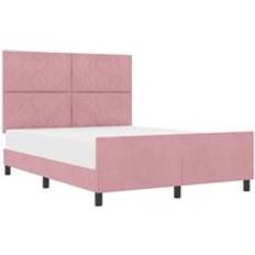 140cm Ramsängar vidaXL Sängram Rosa 140x190 cm Sammet Ramsäng
