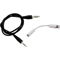 Evermart Lightning to AUX M-M White 1.3m