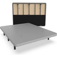 Camas Ajustables Base Tapizada 135x200 cm Acero 7 Patas Gris Cama Ajustable
