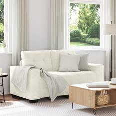 vidaXL Tvåsitssoffa i Gräddvit Sammet 120 cm Soffa 120cm