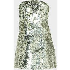 Alice + Olivia Velia Sequined Strapless Mini Dress Sea Spray