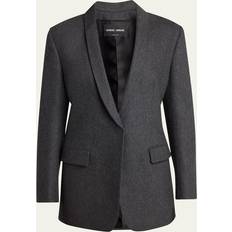 Giorgio Armani Single-Breasted Jacket Wool Cashmere Flannel - Dark Grey