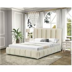 Lits avec Cadre Habitat et Jardin Coffre Annie 160 x 200 cm Beige Lit avec Cadre
