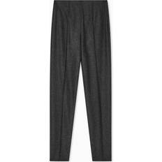 Cashmere Trousers Giorgio Armani Flannel Slim-Leg Ankle Trousers - Dark Grey