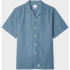 PS Paul Smith Blue Lyocell Cotton Short Sleeve Shirt