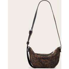 AllSaints Madea Leopard Print Suede Crossbody - Leopard/Brown