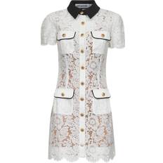 Unisex Dresses Self-Portrait Floral Lace Mini Shirtdress - White