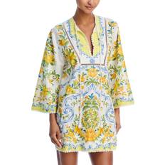 Farm Rio Sicily Mini Dress Swim Cover-Up - Yellow