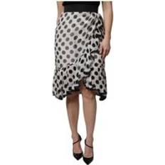 Silke Nederdele Dolce & Gabbana Polka Dots Knee Length Skirt Hvid