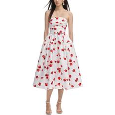 4XL - Midi Dresses Self-Portrait Floral Taffeta Midi Dress - White
