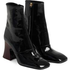 Lack Ankelboots Chloé Ankelstövlar Med Fyrkantig Tå Skulptural - Klack