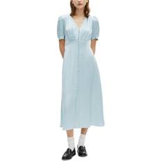4XL - Midi Dresses The Kooples Polka Dot Print Dress Fluid Flared with Short Sleeves - Light Blue