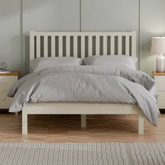 210cm Frame Beds Julian Bowen Julian Bowen Coxmoor Kingsize Wooden Ivory Frame Bed