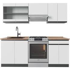 Meubles de Cuisine Vicco Cuisine R-Line 200 cm PT Chêne - Blanc/Anthracite