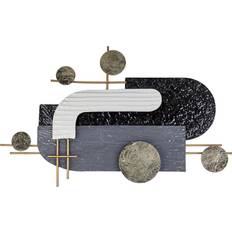 Iron Wall Decor Beliani Lutetium Metal 55 cm Black Art Wall Decor