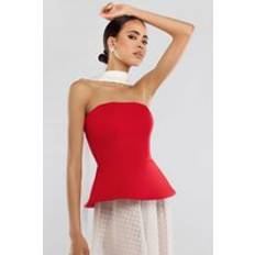 Red Corsets Goddiva Peplum Hem Corset - Red