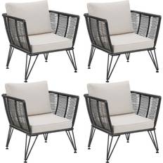 Round Outdoor Lounge Sets tectake Garten Loungesessel Sundo im Rope Design 4er Set