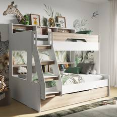 Brown Bunk Beds Flair Interstellar Triple with Storage Oak Bunk Bed