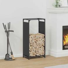Fireplace Accessories vidaXL Firewood Rack Black 44x28x90 cm