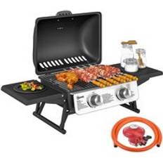 OutSunny Grease Tray Gas BBQs OutSunny Portable Tabletop Gas Barbecue Grill Black