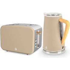 Toasters Swan Nordic Oatmeal 1.7 Litre Cordless Kettle Set