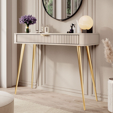 Mirjan24 Forba Sminkbord 101 cm Beige Toalettbord Avlastningsbord