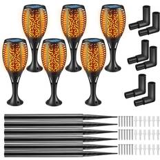 tectake Solar Garden Lights Set of 6 Black Ground Lighting