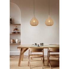 Belysning Trio Lighting Pendel Janne 35 cm Natur Pendellampa