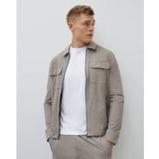 Men Jackets River Island Beige Muscle Fit Shacket