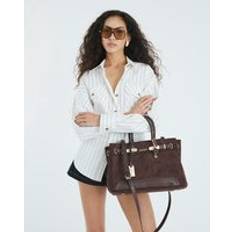 Totes & Shopping Bags River Island Faux Suede Tote Bag - Brown
