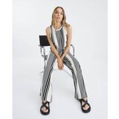 River Island Womens Black Stripe Wide Leg Trousers