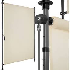 Terrassemarkiser tectake Klemmemarkise Taija Med Håndsving 100 x 310 cm Beige