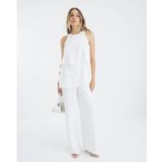 River Island Womens White Layered Wide Leg Jumpsuit