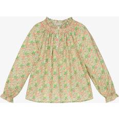 Florals Blouses & Tunics Children's Clothing Bonpoint Girls Girls Green Pink Floral Liberty Print Blouse - Green/Pink