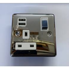 Arlec 13A 1 Gang Main Switched Socket With USB Outlet