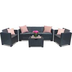 Bica Technorattan Set Med Stor Soffa Colorado Coffee Box 5 Antracit Loungeset
