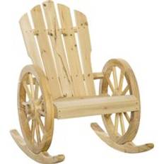 Natural Outdoor Rocking Chairs OutSunny Wooden Adirondack Rocking Chair Natural