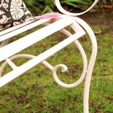 Pink Garden Benches Melody Maison Large Ornate Pink Metal 103cm Garden Bench
